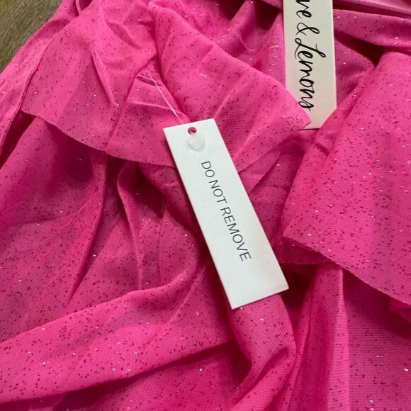 For Love and Lemons Pink Maxi Dress Small Tiered Skirt Semi Sheer - Picture 9 of 16